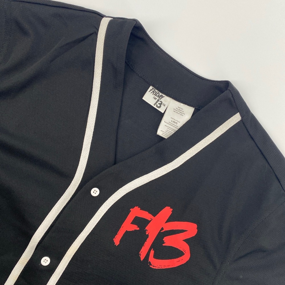 Friday the 13th Baseball Jersey Mens Large Black Jason Voorhees Horror Halloween